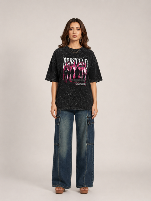 PREMIUM BEASTEND- Acid Washed Oversized Tee - 2