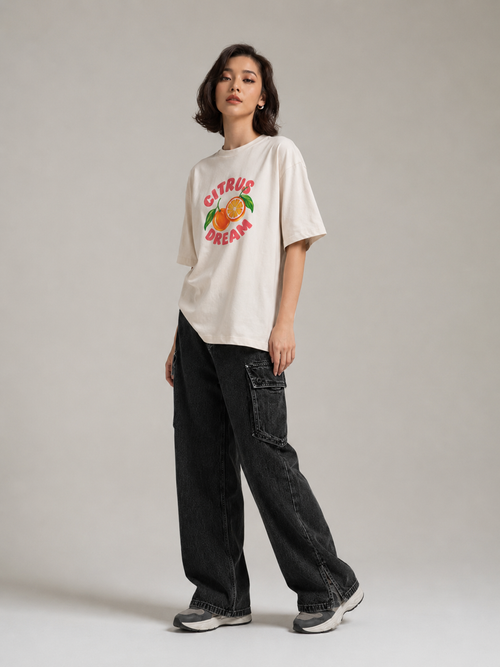CITRUS-Terry Oversized Tee - 2