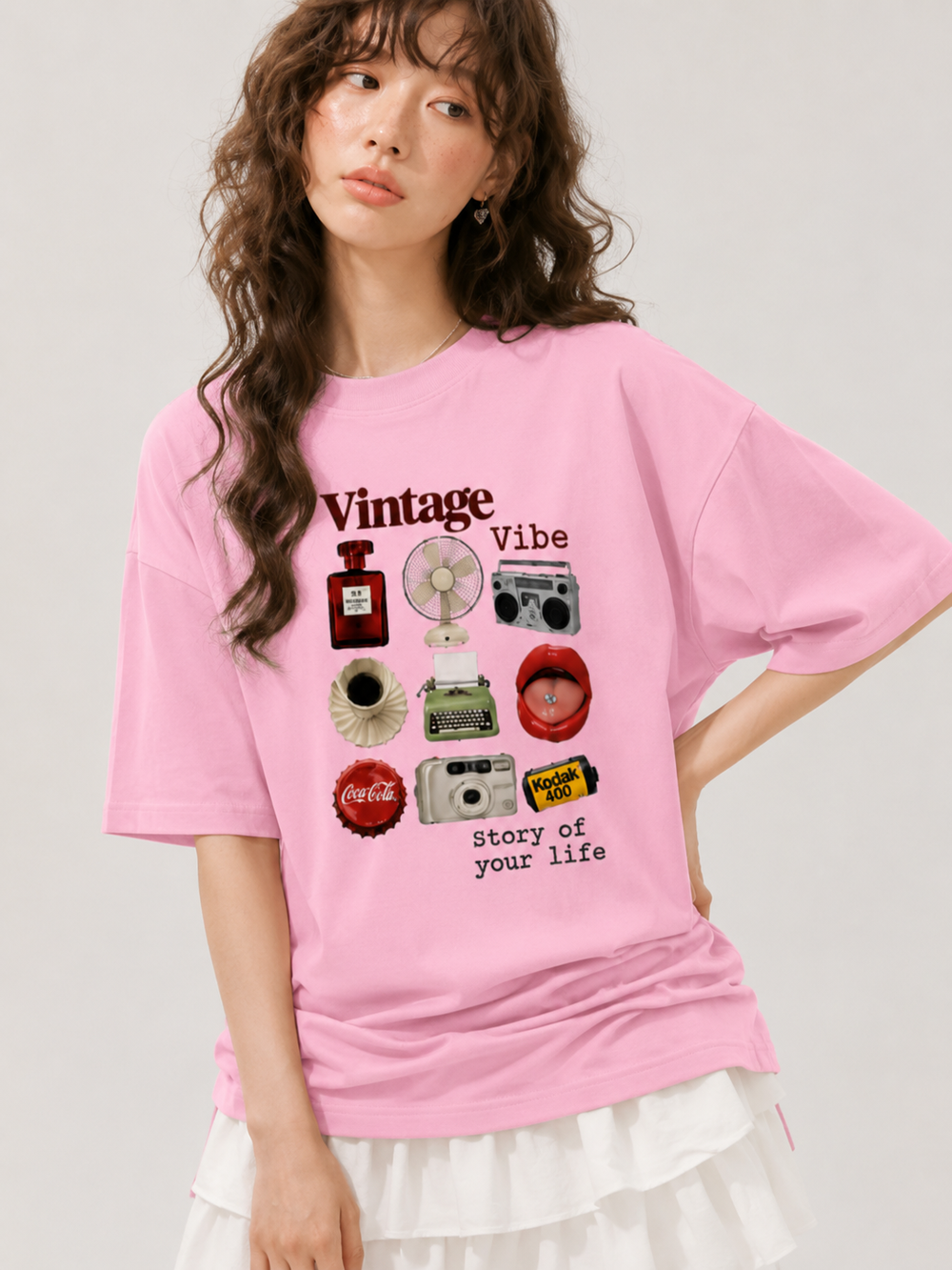 VINTAGE VIBE - Oversized Terry Tee