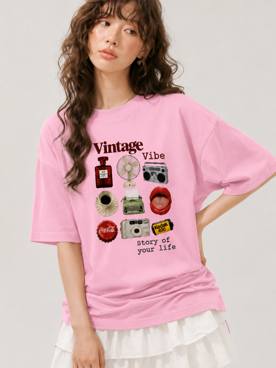 VINTAGE VIBE - Oversized Terry Tee