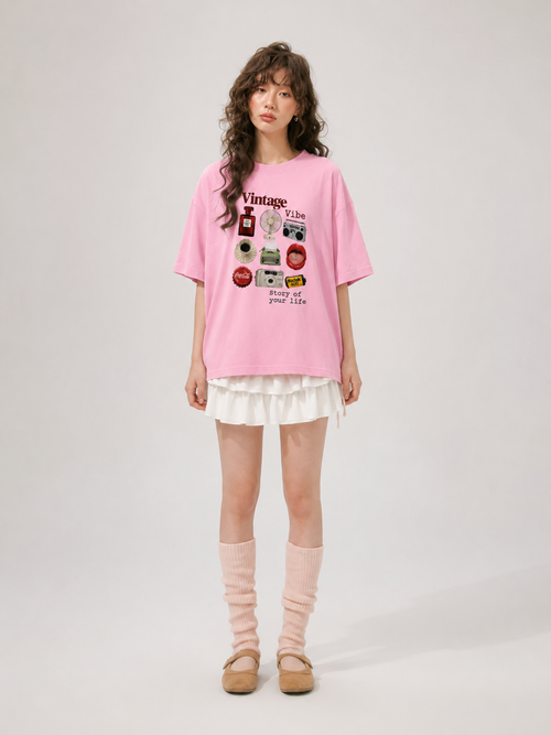 VINTAGE VIBE - Oversized Terry Tee - 2