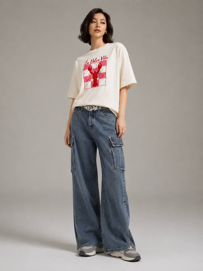 LA DOLCE VITA-Terry Oversized Tee