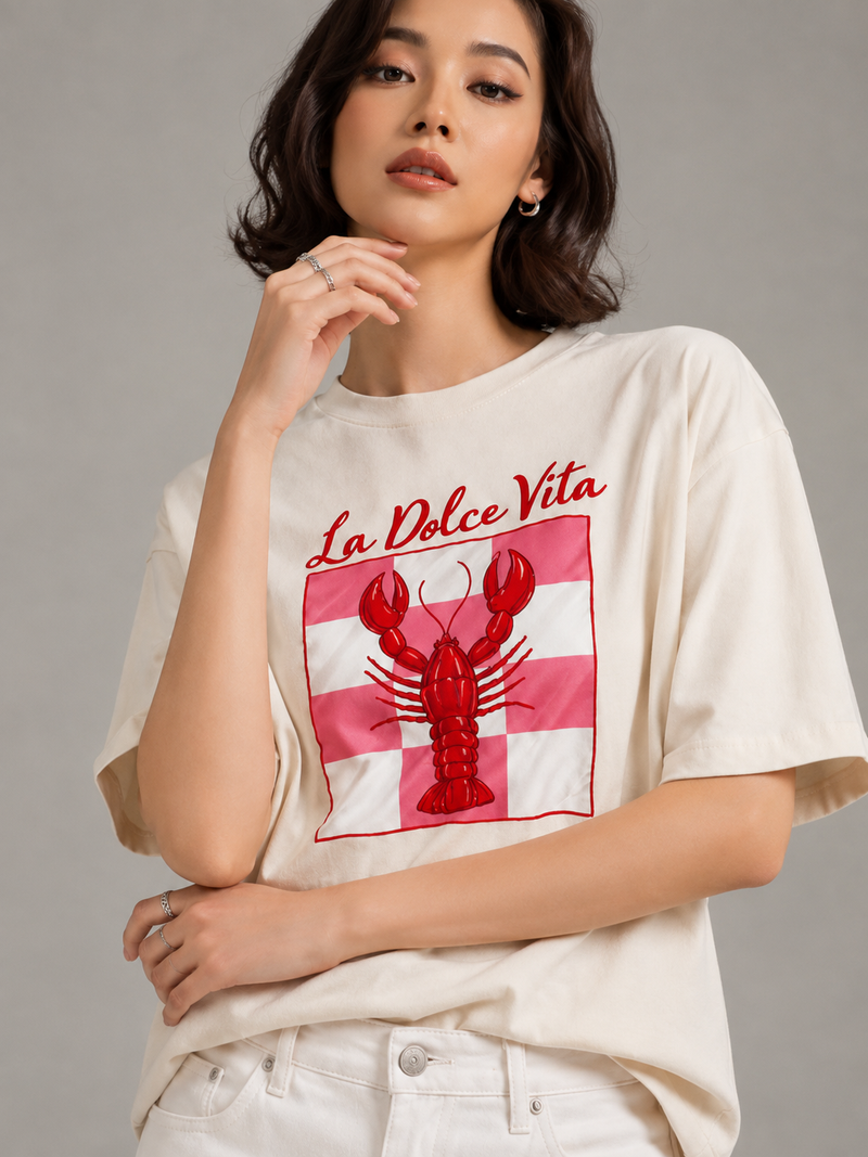 LA DOLCE VITA-Terry Oversized Tee