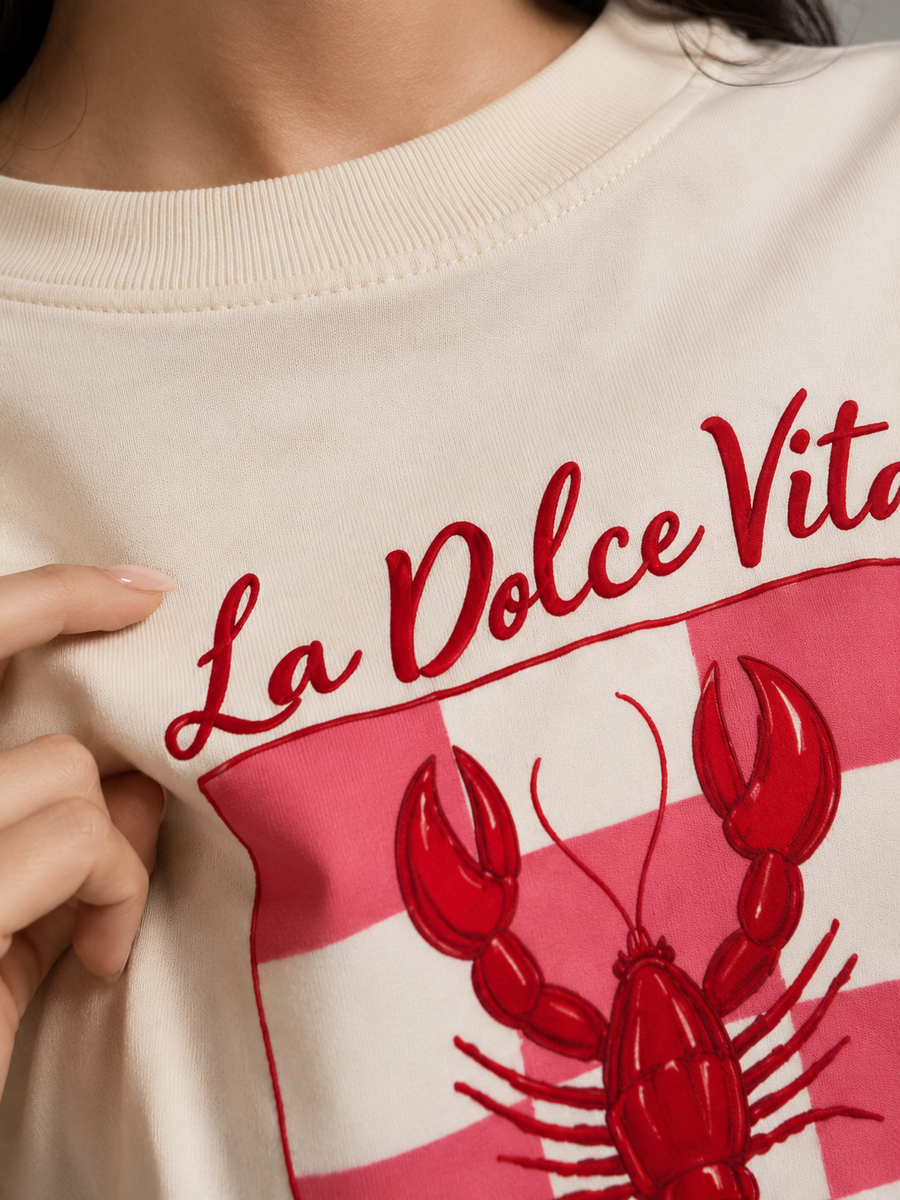 LA DOLCE VITA-Terry Oversized Tee
