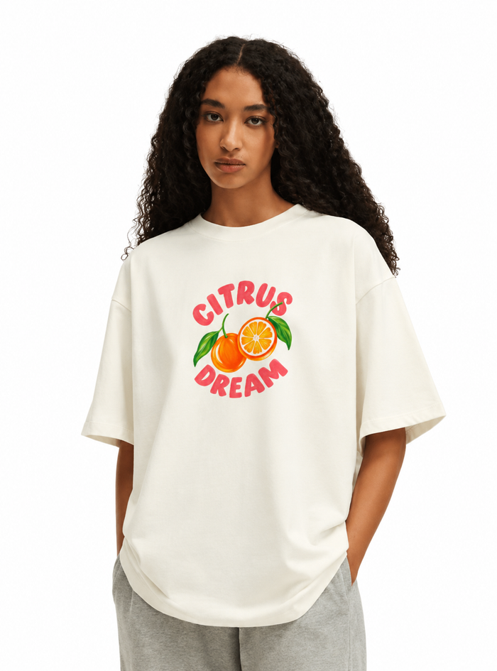 Citrus-Terry Oversized Tee