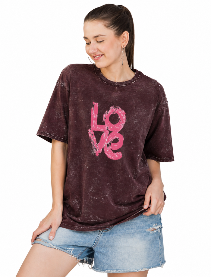 LOVE Washed Oversized Tee