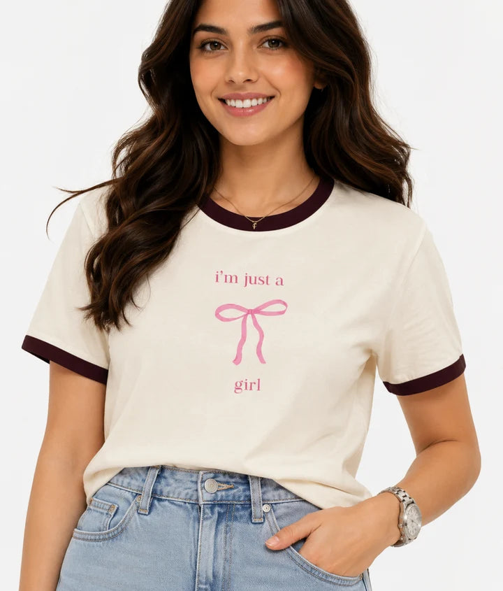 Just A girl- Ringer Tee