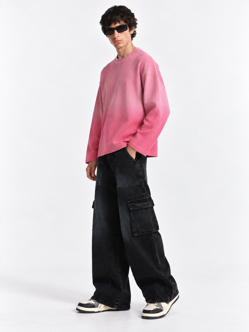 PINK OMBRE- WAFFLE TEE - 2
