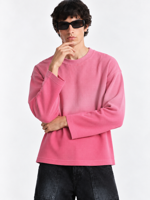 PINK OMBRE- WAFFLE TEE - 3