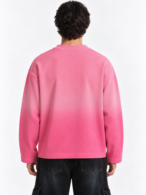 PINK OMBRE- WAFFLE TEE - 6