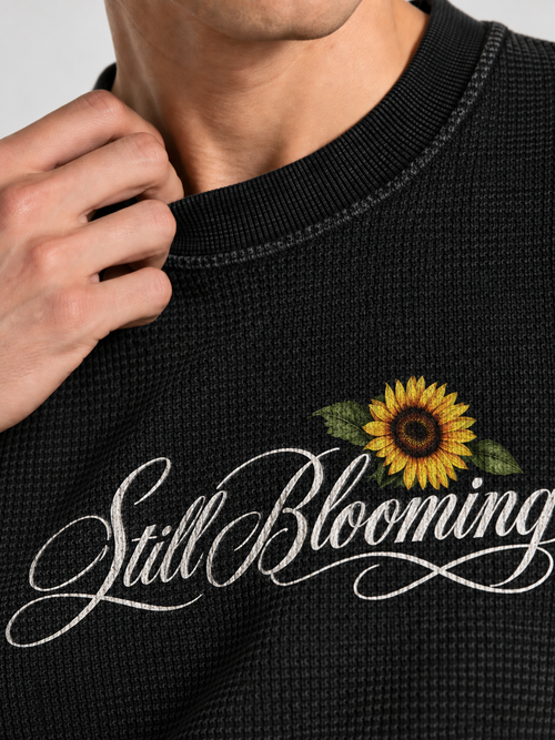 BLOOMING-FULL SLEEVE WAFFLE TEE - 4