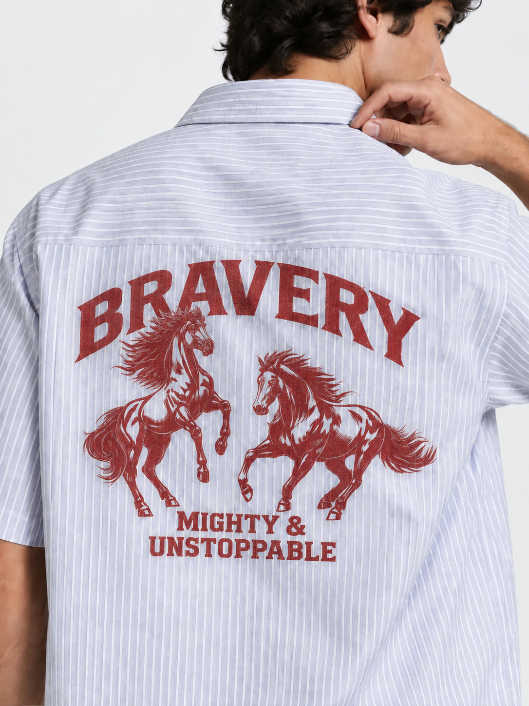 BRAVERY- STRIPED BOXY TEE