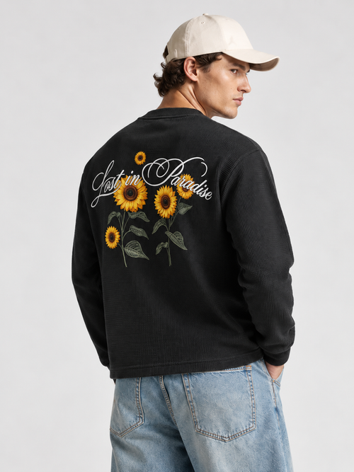 BLOOMING-FULL SLEEVE WAFFLE TEE - 3