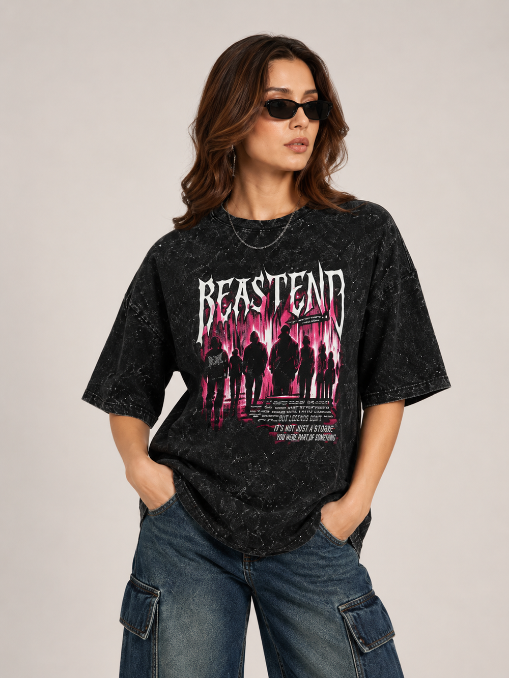 PREMIUM BEASTEND- Acid Washed Oversized Tee
