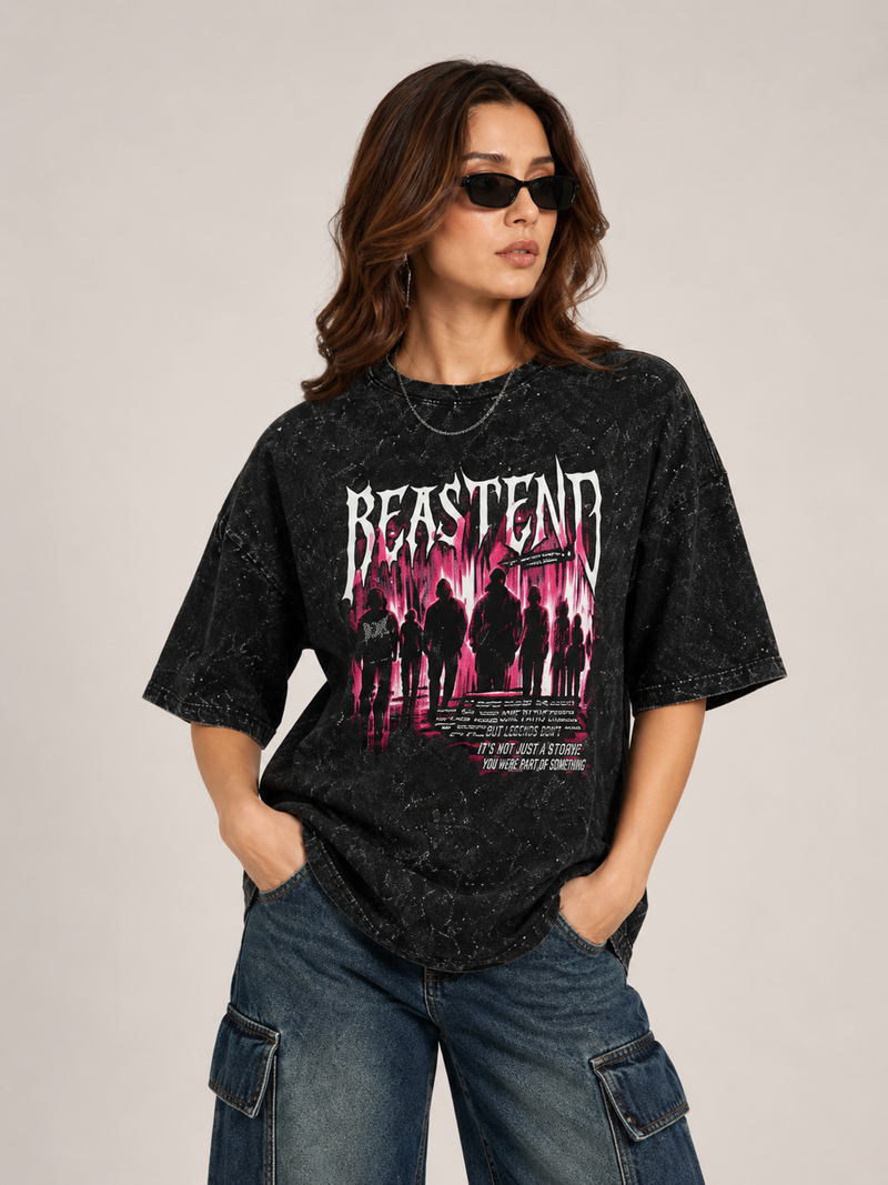 PREMIUM BEASTEND- Acid Washed Oversized Tee