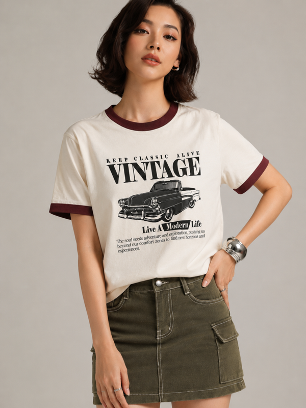 VINTAGE-Ringer T-Shirt