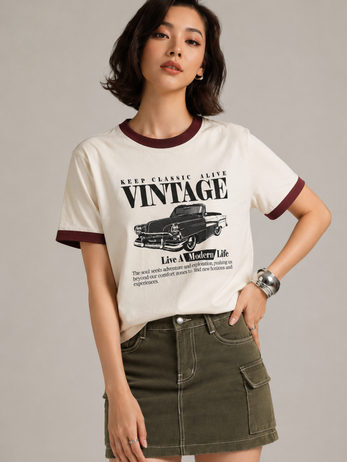 VINTAGE-Ringer T-Shirt