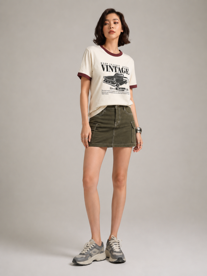 VINTAGE-Ringer T-Shirt