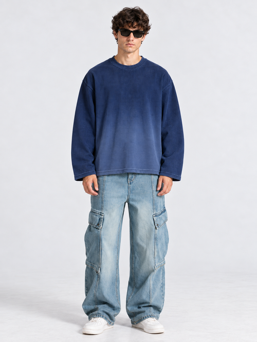 BLUE OMBRE - WAFFLE TEE - 2