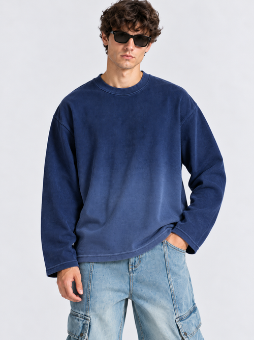 BLUE OMBRE - WAFFLE TEE - 4