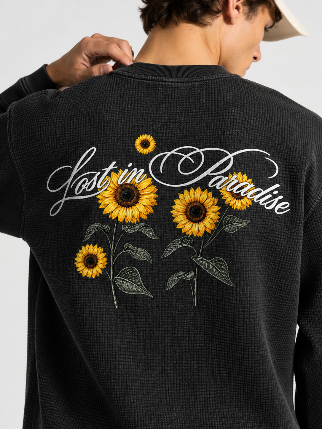 BLOOMING-FULL SLEEVE WAFFLE TEE