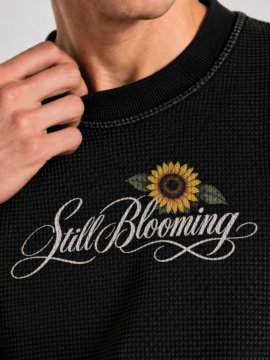 BLOOMING-FULL SLEEVE WAFFLE TEE