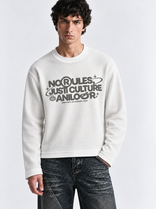 NO RULES-FULL SLEEVE WAFFLE TEE - 3